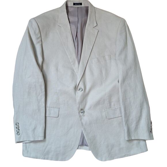 Pronto Uomo Platinum Linen Blazer Sport Jacket Double Vent 2 Button Men Size 46R - Picture 6 of 9